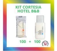 Kit Cortesia Hotel 200 Pz - 100 Saponette Incartate e 100 Shampoo Doccia