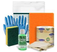 Kit cortesia Residence 015B, set pulizia cucina 4 pezzi per appartamenti, campeggi e B&B - (Cartone da 20 kit)