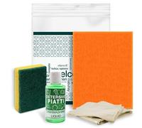 Kit cortesia Residence 016B, set pulizia cucina 4 pezzi per appartamenti, campeggi e B&B - (Cartone da 20 kit)
