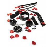 Kit costrittivo bondage manette morso corda mascherina collare con guinzaglio