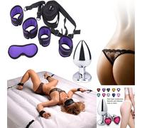 kit costrittivo LETTO viol bondage + plug anale metallo imbragatura dildo