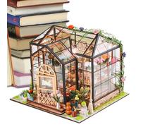 Kit Costruzione Mini Casa | Set Serra con Mobili e Colla per Attrezzi | Modello in Legno Fatto a Mano | Progetti Creativi per Adulti Decorazione Casa