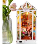 Kit Costruzione Piccola Casa,Piccola Casa Delle Bambole Fermalibri Decorazione Per Scaffale - Puzzle Decorativo per Cassetti Stabili Mensola,Scaffale Tavolo Camera Soggiorno Adulti E Teenager