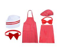 Kit costume da cameriere - Uniforme regolabile a righe bianche rosse degli anni '50, Costume da venditore di hot dog | Abito cosplay con cappello e papillon per la celebrazione dello spettacolo