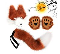Kit Costume da Guanti zampe finte e code per cosplay animale da donna