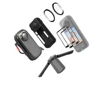 Kit Cover Silicone Nero e Pellicola Temperata per for insta360 X3 con Treppiede