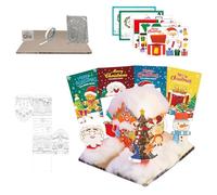Kit Creativi Per Natale - Materiali per Artigianato Interattivo ed Educativo - Set per Creare Biglietti con Scena Natalizia | Per Adulti Organizzatori di Feste Aula Decoratori Domestici