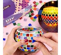 Kit creativo per bambini, kit di portacandele per mosaico in vetro per ragazze e ragazzi, set fai da te per adulti, portacandele per casa, illuminazione, decorazione, opere d'arte fatte a mano per