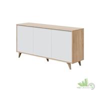KIT CREDENZA 3 ANTE BUFFET 154X40X75 CM ROVERE BIANCO MOBILE SALA PRANZO SALOTTO