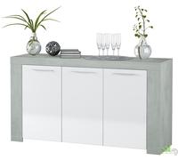 Kit credenza 3 ante ambit 144x42xh80 cm bia/cemen