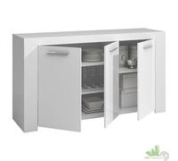 KIT CREDENZA BUFFET MOBILE BASSO 3 ANTE SPORTELLI CM.144X42X80H BIANCO OPACO