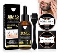 Kit Crescita Barba Uomo, Olio Per La Crescita Della Barba, Balsamo Barba, con Beard Roller, Per La Crescita Della Barba, Rendendolo un Ideale per Uomini o Padri