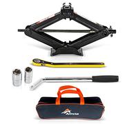 Kit cric per auto | Cric a forbice per auto da 1,5 tonnellate (3.300 libbre) Portatile, ideale per SUV e auto - Kit di emergenza universale per auto con chiave inglese