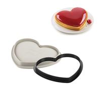 Silikomart kit tarte mon amour, set anello cuore + stampo in silicone ø 22 qualità professionale - 8051085323548
