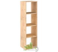 KIT CUBO 4 POSTI LIBRERIA COLONNA SCAFFALE LEGNO PINO NATURALE CM 33x36x140H