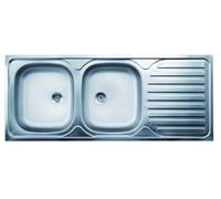 KIT CUCINA LAVELLO INOX 2 VASCA CON GOCCIOLATOIO SX CM.120