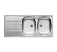 KIT CUCINA LAVELLO INOX 2 VASCA CON GOCCIOLATOIO SX CM.120