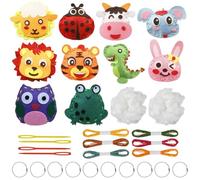 Kit Cucito Bambina Animali della Foresta 10 Pezzi 8x16cm Lavoretti Creativi Feltro Educativi Fai da Te per Bambini dai 7 Anni Regalo Manuale Natale Compleanno