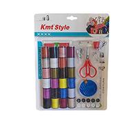 Kit Cucito da Viaggio, Kit Cucito Professionale Completo, 24 Rocchetti di Filo Assortiti, Forbici, Bottoni, Aghi, Metro, Dispositivo Infilatura, Spillette e Ditale per Cucire