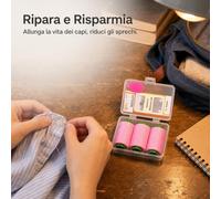 Kit Cucito Portatile con Aghi e Filo da Cucire per Riparazioni Rapide | per