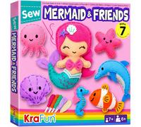 KIT CUCITO SIRENE 7 ANNI 7 BAMBOLE PELUCHE SIRENE MARINE GIOCO CREATIVO FAI DA T