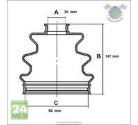 Kit cuffia semiasse RedLine per FORD RANGER KIA CARNIVAL MAZDA B-SERIE NISSAN A