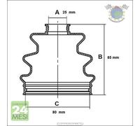 Kit cuffia semiasse RedLine per HONDA PRELUDE II HYUNDAI GALLOPER KIA SPORTAGE