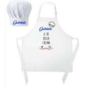Kit cuoco chef grembiule cappello bambini personalizzato nome bimbo bimba chef