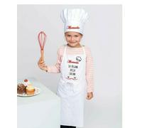 Kit cuoco chef grembiule cappello bambini personalizzato nome bimbo bimba chef