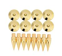 Kit Cuscinetti per Punte per Altoparlanti, 8 Paia 6 X 36MM Punte Isolanti per Altoparlanti Dorate Supporto Isolante per Punte per Altoparlanti in Rame con Base Pad Piedini Tappetino
