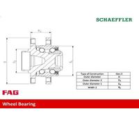 Kit cuscinetto ruota FAG 713 6290 30 per i30 (PDE, PD, PDEN) 1.4 2016-202