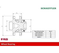 Kit cuscinetto ruota FAG 713 6290 30 per IONIQ (AE) 1.6 2016-2022