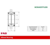 FAG Kit cuscinetto ruota 713 6786 50 Diametro interno 45 mm per Ford Transit