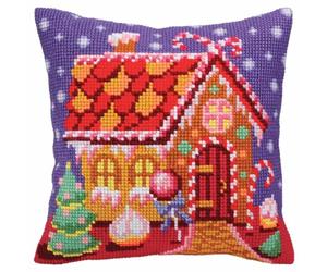 Kit cuscino a punto croce in pan di zenzero, articolo: 5 391 Collezione D'Arte - Dimensione 40 x 40 cm.