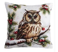 Kit Cuscino Punto Croce Gufo Set Ricamo Principianti Accessori Per Lavoretti Creativi Diy Casa Decor Adulti Cross Stitch Completo Bambini Cross Stitch Embroidery Animali Ricami 45 X 45 Cm