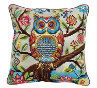 Kit Cuscino Punto Croce Gufo Set Ricamo Principianti Accessori Per Lavoretti Creativi Diy Casa Decor Adulti Cross Stitch Completo Bambini Cross Stitch Embroidery Animali Ricami 45 X 45 Cm
