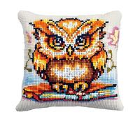 Kit Cuscino Punto Croce Gufo Set Ricamo Principianti Accessori Per Lavoretti Creativi Diy Casa Decor Adulti Cross Stitch Completo Bambini Cross Stitch Embroidery Animali Ricami 45 X 45 Cm