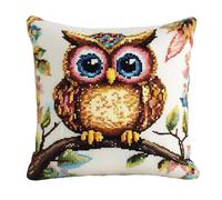 Kit Cuscino Punto Croce Gufo Set Ricamo Principianti Accessori Per Lavoretti Creativi Diy Casa Decor Adulti Cross Stitch Completo Bambini Cross Stitch Embroidery Animali Ricami 45 X 45 Cm