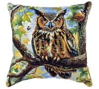 Kit Cuscino Punto Croce Gufo Set Ricamo Principianti Accessori Per Lavoretti Creativi Diy Casa Decor Adulti Cross Stitch Completo Bambini Cross Stitch Embroidery Animali Ricami 45 X 45 Cm