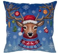 Kit cuscino punto croce Panna "Renna di Natale", 40x40cm