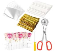 Kit da 1002 pezzi per torte con supporto in acrilico a 21 fori, pinza per stampi, sacchetti per torte, bastoncini e cravatte, set fai da te per lecca lecca, cioccolatini e caramelle