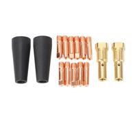 Kit da 15 pezzi di punte per ugelli senza gas a nucleo di flusso, diffusore di gas per saldatrice MIG e set di punte conduttive con punte in rame da 0,031 pollici, compatibili con