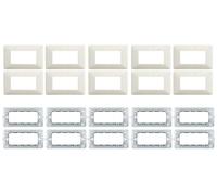 Kit da 20 pezzi placca e supporto 4 posti compatibile Matix 10 supporti e 10 placche