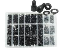 Kit da 2500 a 400 viti a testa esagonale nere M2 M2.5 M3 M4 M5 M6 DIN912 12.9 Bulloni a testa esagonale in acciaio con dado a testa bombata(M4-Set)