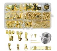 Kit da 310 ganci per appendere quadri, per pareti in cartongesso, ganci per appendere quadri: ganci resistenti per cornici a dente di sega, ganci per foto, fili, occhielli a vite, chiodi, per