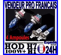 Kit Da 4 Lampadina Plasma Hod H1 H7 100W Lampada Alogena Fanale Xenon Superwhite