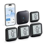 Kit Da 4 Termoigrometro WiFi Connesso X-Sense + Stazione Alexa, Schermo LCD
