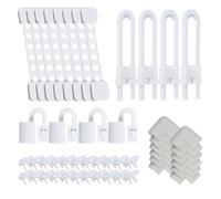 Kit da 50 pezzi a prova di bambino - serrature di sicurezza, paraspigoli, protezione per le dita della porta, coperture di uscita, serrature a scorrimento - mantiene i bambini al sicuro a casa