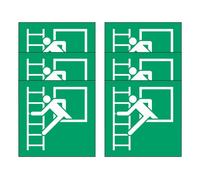 KIT DA 6 ADESIVI QUADRATI - Finestra di soccorso con scala di soccorso