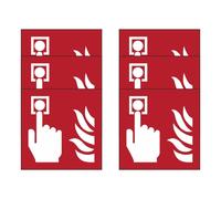 KIT DA 6 ADESIVI QUADRATI - Pulsante di allarme incendio - pittogramma